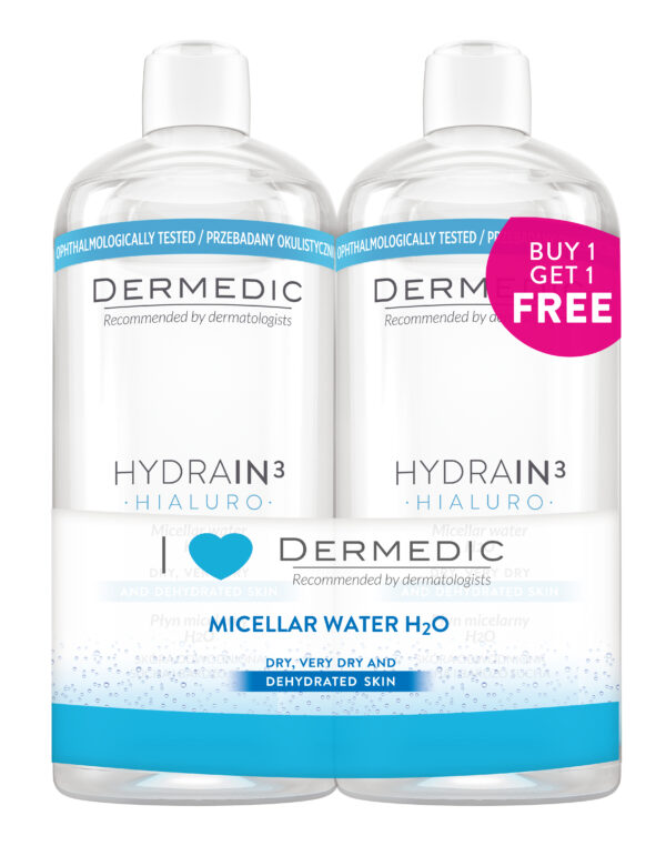 Dermedic HYDRAIN3 Micelarna voda 1+1 gratis, 500 ml