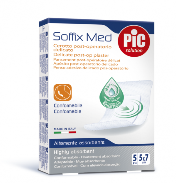 PiC Antibakterijski postoperativni flaster SoffixMed 5x7cm 5X