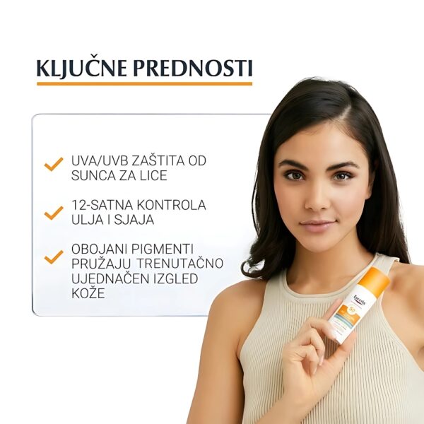 Eucerin Sun Oil control tamna krema za lice SPF50 - Image 2